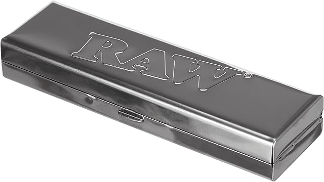 Raw Flat Metal Case for Slim Rolling Papers + Filter Tips