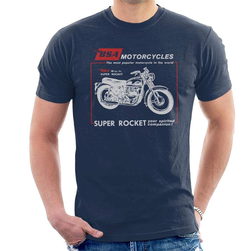 BSA Motorcycles Super Rocket Men's T-Shirt Navy Blue