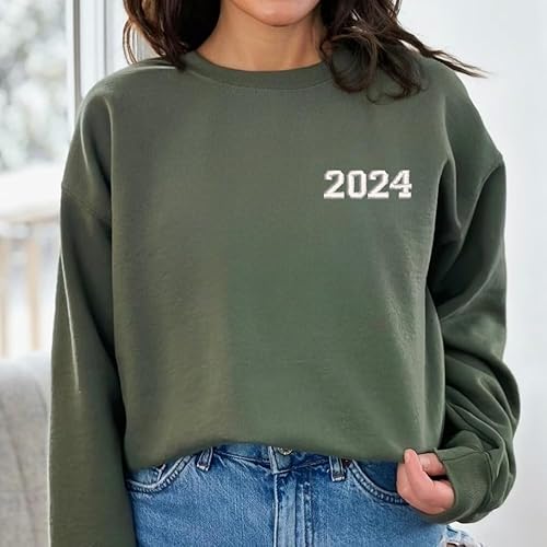 Miniatura 2 de Custom Embroidered Year Sweatshirt, Personalised Embroidery Gift, Customized Hoodie, Handmade Crewneck Sweater, Add Your Own Text Shirt
