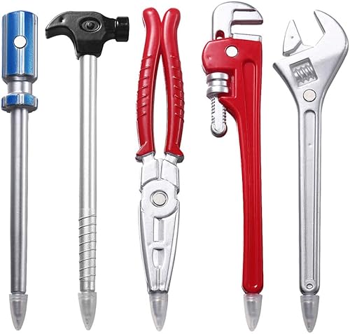 NUOBESTY 5 unids herramienta de hardware bolígrafos herramienta creativa en forma de tinta pluma para la escuela oficina escritura suministros