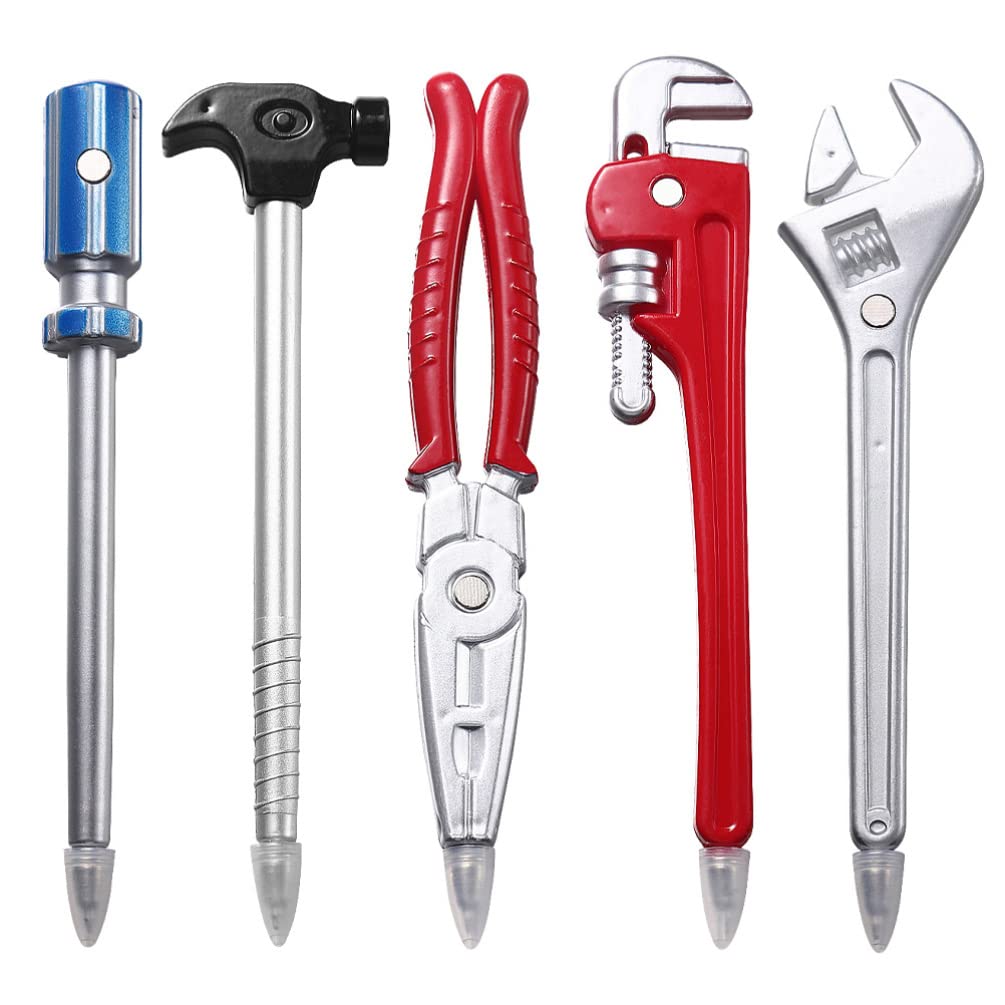 NUOBESTY 5pcs Hardware Tool Ballpoint Pens Creative Tool Shaped Ink Pen for School Office Writing Stationary Supplies