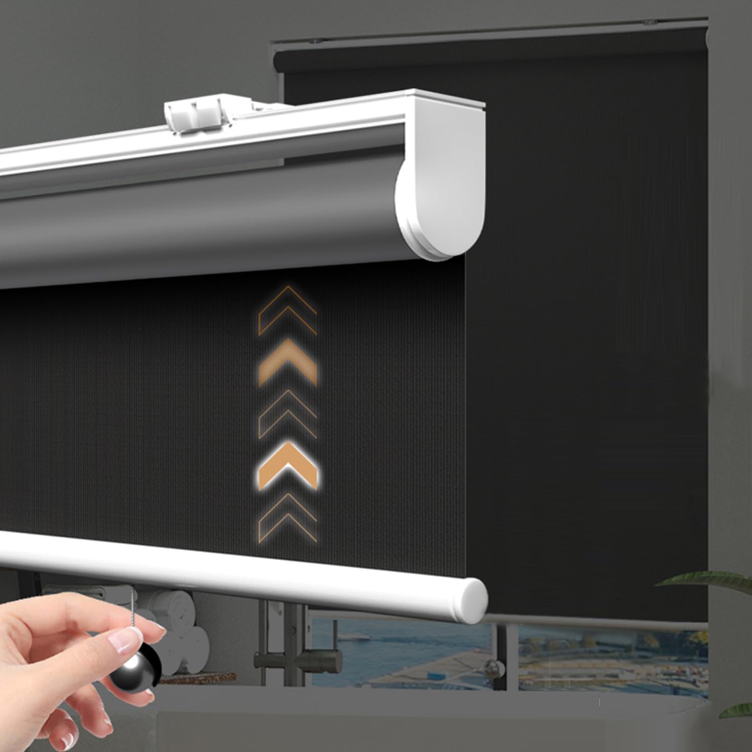 Blackout Roller Blind,Dark Gray Blackout Spr Roller Blinds Multiple Sizes For And Doors(Gray)(160W x 125H cm)