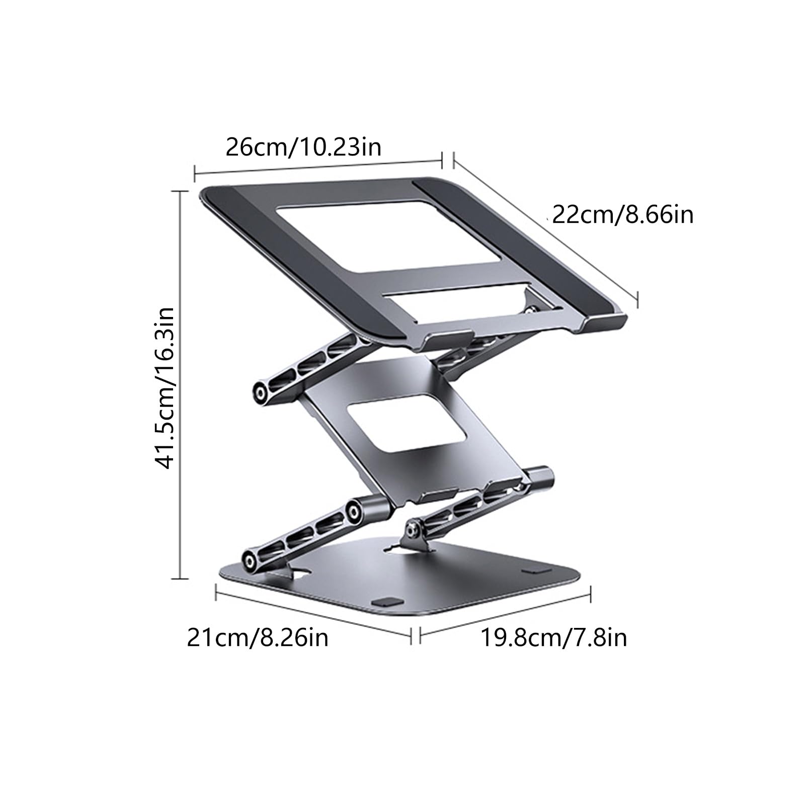 Supporto pieghevole per laptop a 3 strati, regolabile con 4 onde, supporto per notebook da 17,3 pollici, supporto per telefono regolabile in acciaio al carbonio e silicone