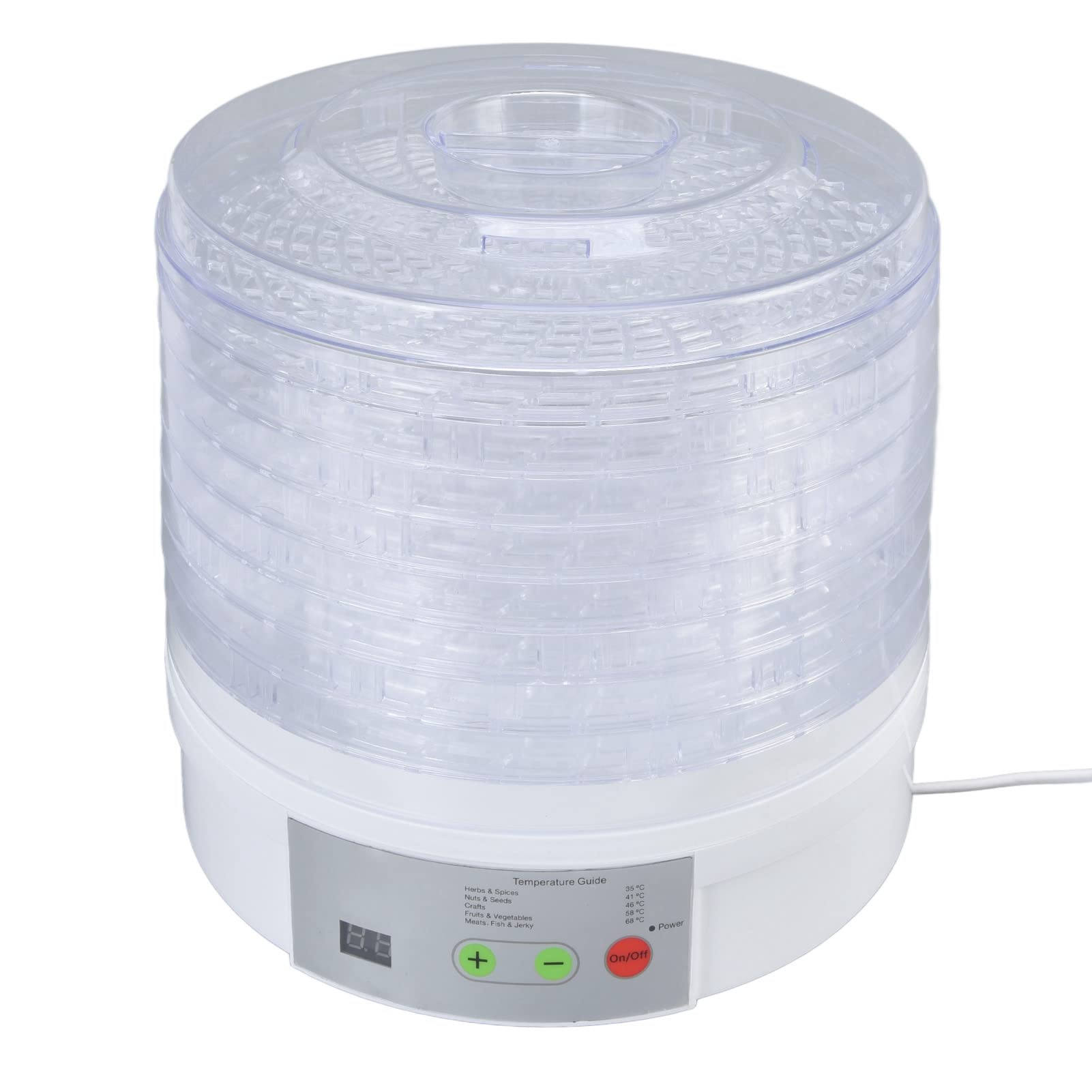 TOPINCN Dörrgerät, Lebensmitteltrockner, Spülmaschinenfest, Leicht zu Reinigen, 350 W, 8 Fächer, BPA-freies Gemüse (EU-Stecker 220 V)