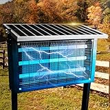 Powerful Super Large Solar Bug Zapper Outdoor for 8000 sq.ft, Rechargeable Solar Mosquito Zapper with High Powered, Outdoor Bug Zapper for Patio Garden Backyard RV Camping with 30W Solar Panel
