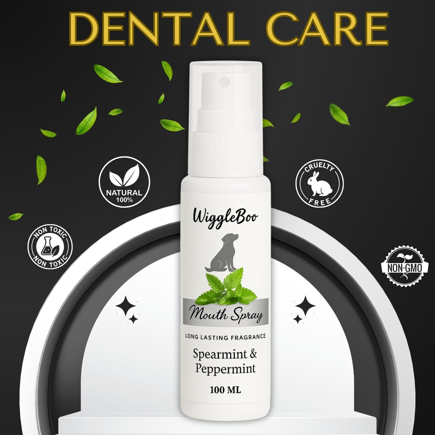 WiggleBoo Dog Mouth Spray | Clove, Cardamom & Peppermint Oral Spray for Dogs & Cats | Brush-Free Dental Care | Fresh Breath, Reduces Plaque & Tartar, Healthy Gums | Easy Daily Oral Hygiene (100ml) 3