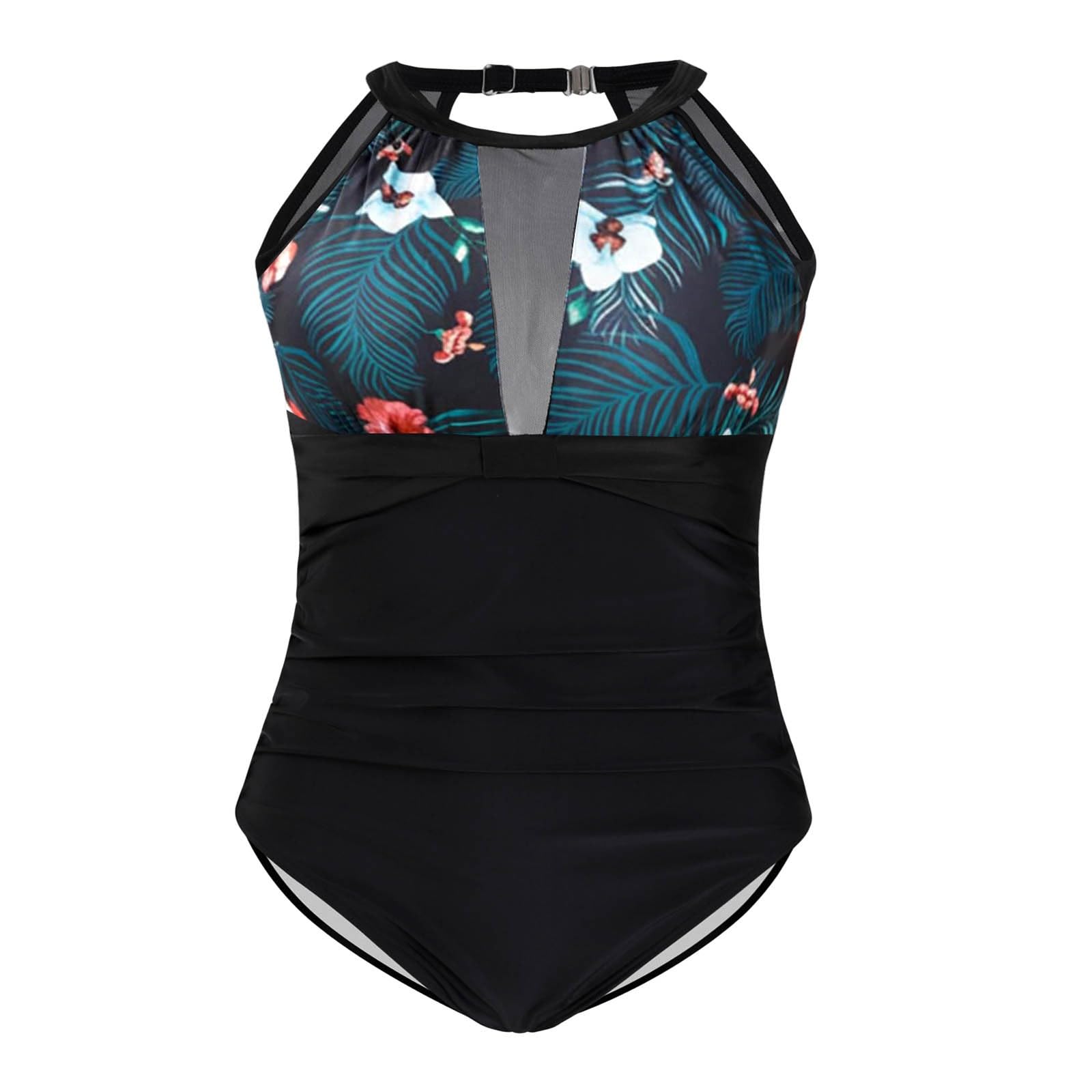 Costume da Bagno Estivo Tinta Unita con Vita Alta e Copertura Totale
