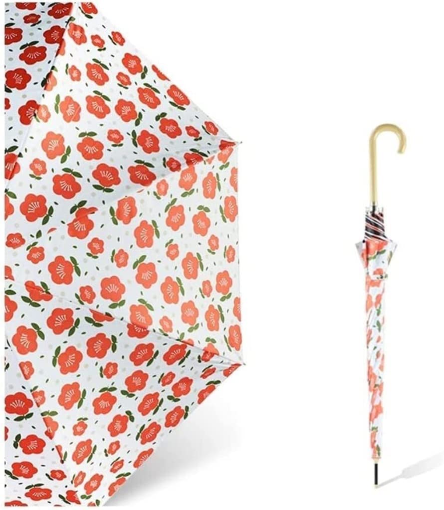 XYNSNDB Paraguas Paraguas de Palo Floral de Moda con Mango clásico en Forma de J con Dosel Abierto automático Paraguas de caña con ventilación Paraguas (Azul: K, Tamaño: 85 cm)