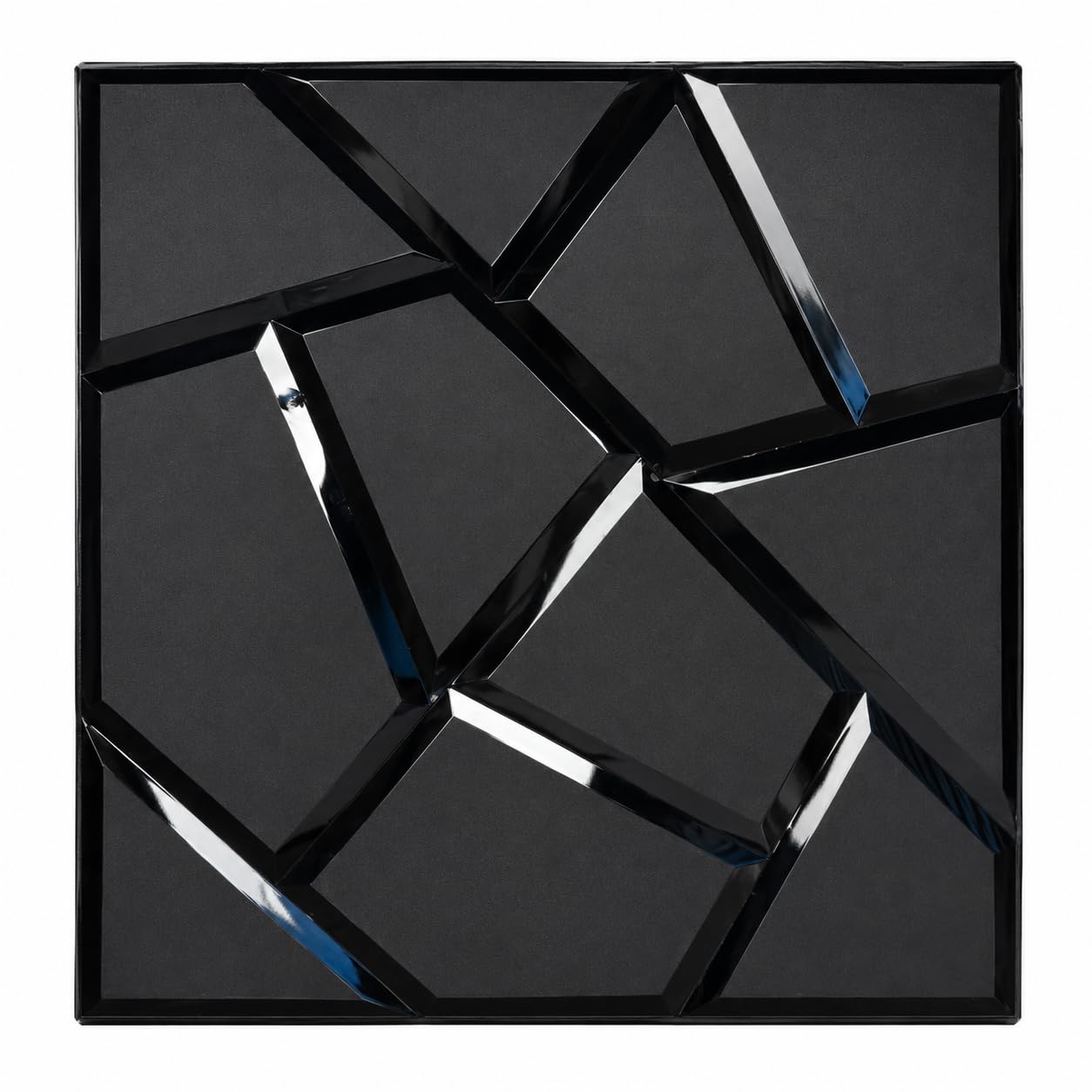 Black Self Adhesive 3D Mosaic Wall Tile 25x25 cm | Peel-and-Stick, Geometric Design, Glossy & Matt Finish, No Tools Needed, Indoor Wall Decor-image-33