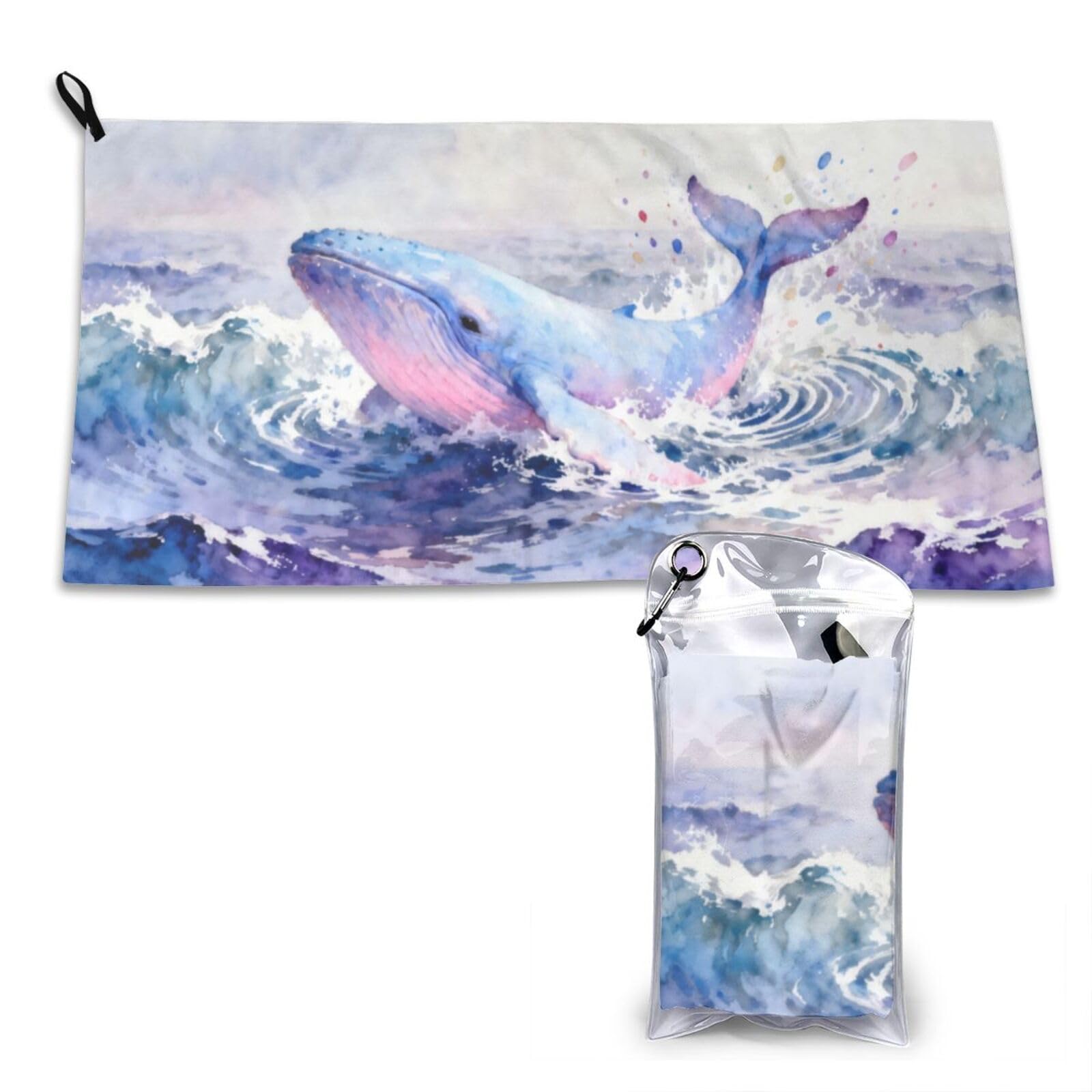 DUYKIMQW whale Print Quick Dry Towel 16x31.5in White