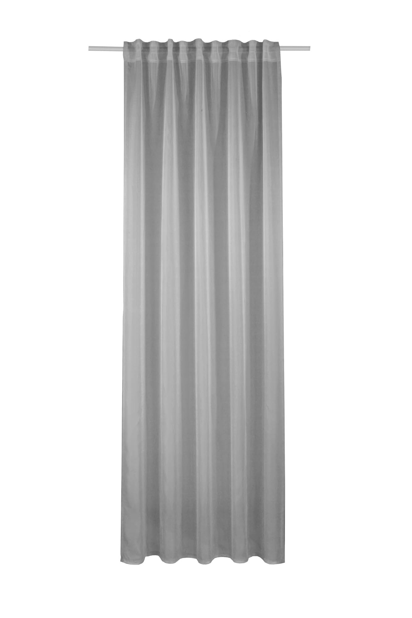 Sehlbach Fertiggardine mit Gardinenband, Grasleinen, Grau, 135 x 245 cm Gardinen, Elegante Struktur, Blickdicht, Einfache Anbringung, Öko-Tex Zertifiziert, Individuelle Anpassung