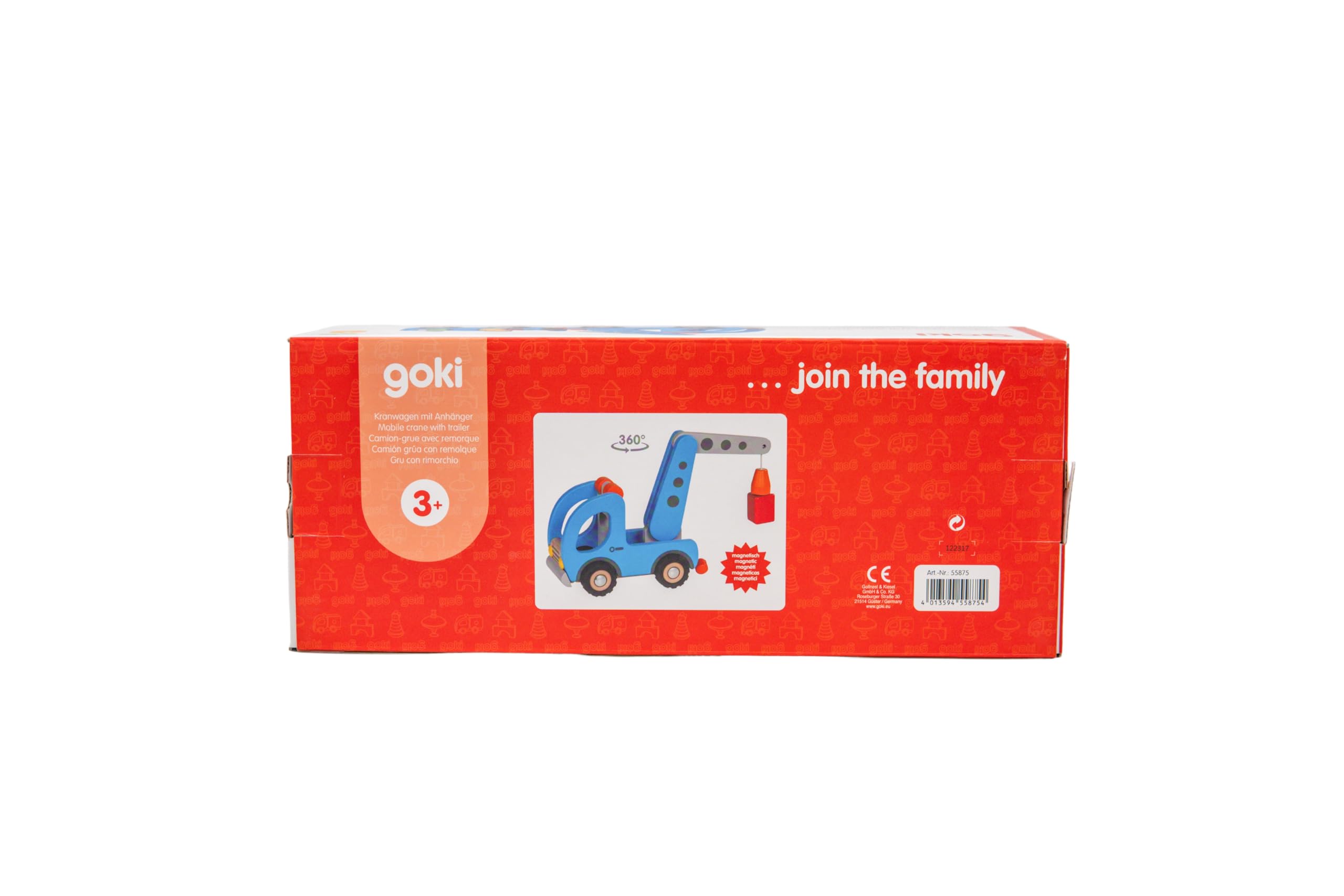 Goki - Camion Grue avec Remorque n'applique Pas de Jeux d'action et de réflex, Multicolore, Unique (55875)