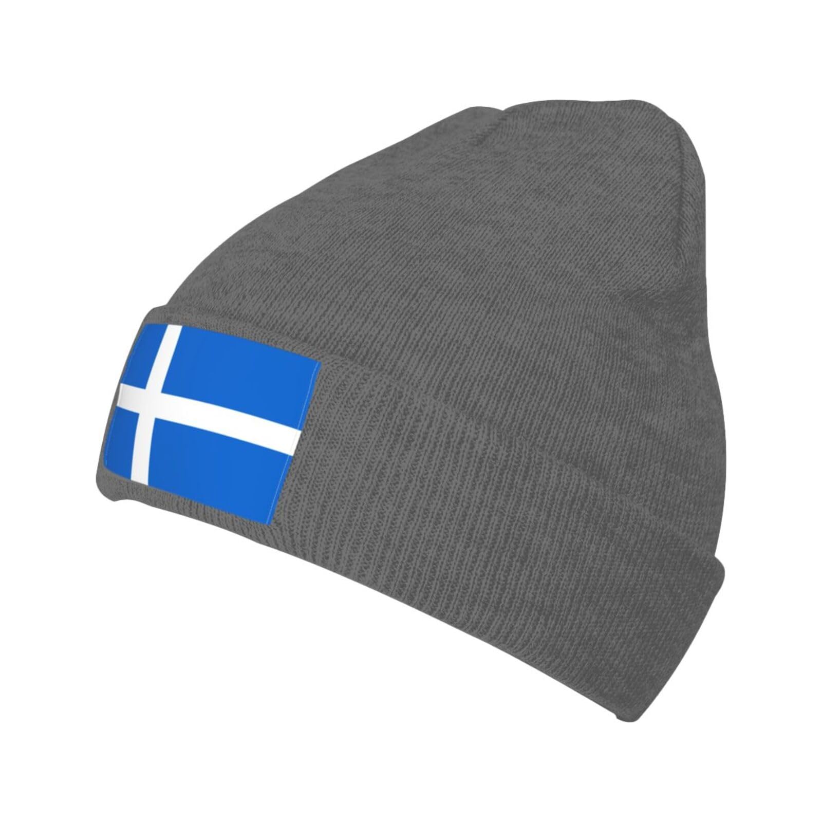 xinchenxin Flag of Shetland Beanie Hat for Men Women Warm Cozy Knit Skullies Cap Acrylic Winter Hats Deep Heather