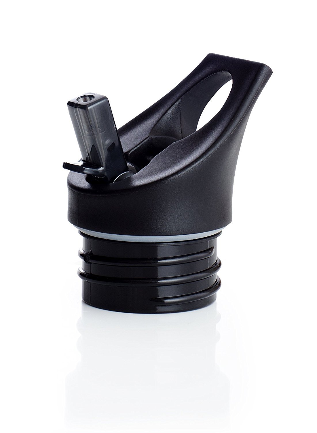 Oasis Bottle Standard Size Mouth Cap/Lid with Straw, All Black