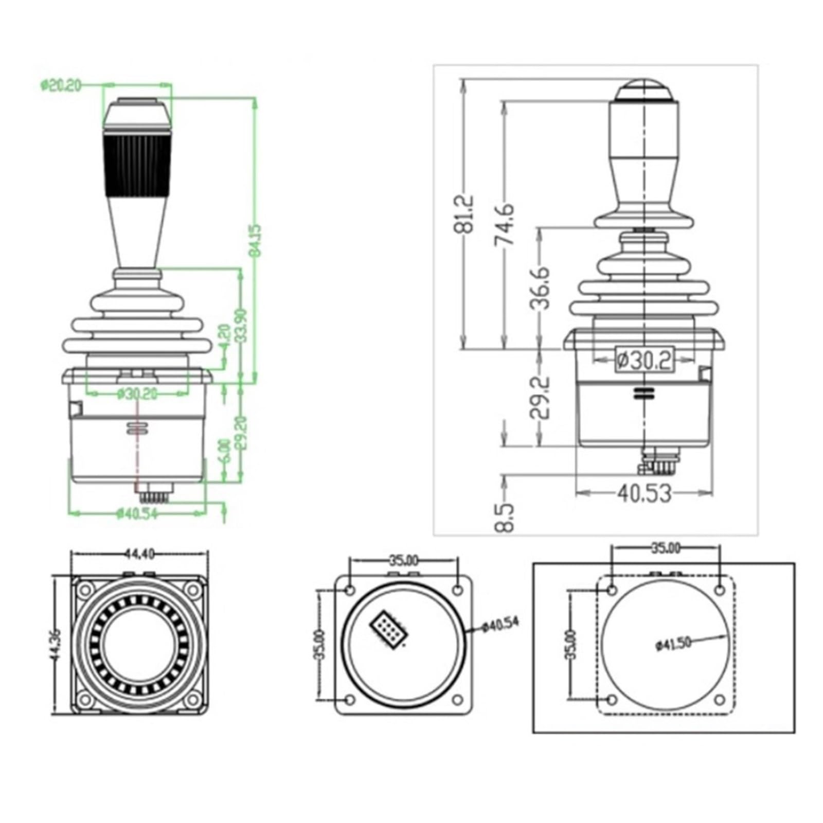 Joystick Joystick, Sprzęt Automatyki Przemysłowy Trójosiowy Uchwyt Ograniczający Elektryczny HKS35B Ze Sterowaniem Elektrycznym dla domu(5V output 0-5V)