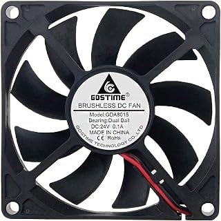 GDSTIME 80mm x 80mm x 15mm 8cm 24V DC Brushless Cooling Fan Dual Ball Bearings Muffin Fan