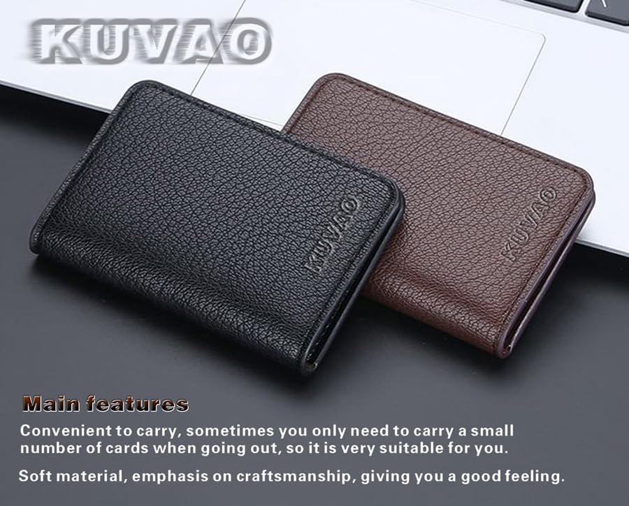 Men's Card Holder Multiple Card Slots Simple Thin Wallet for Men Card Clamp (Black)3