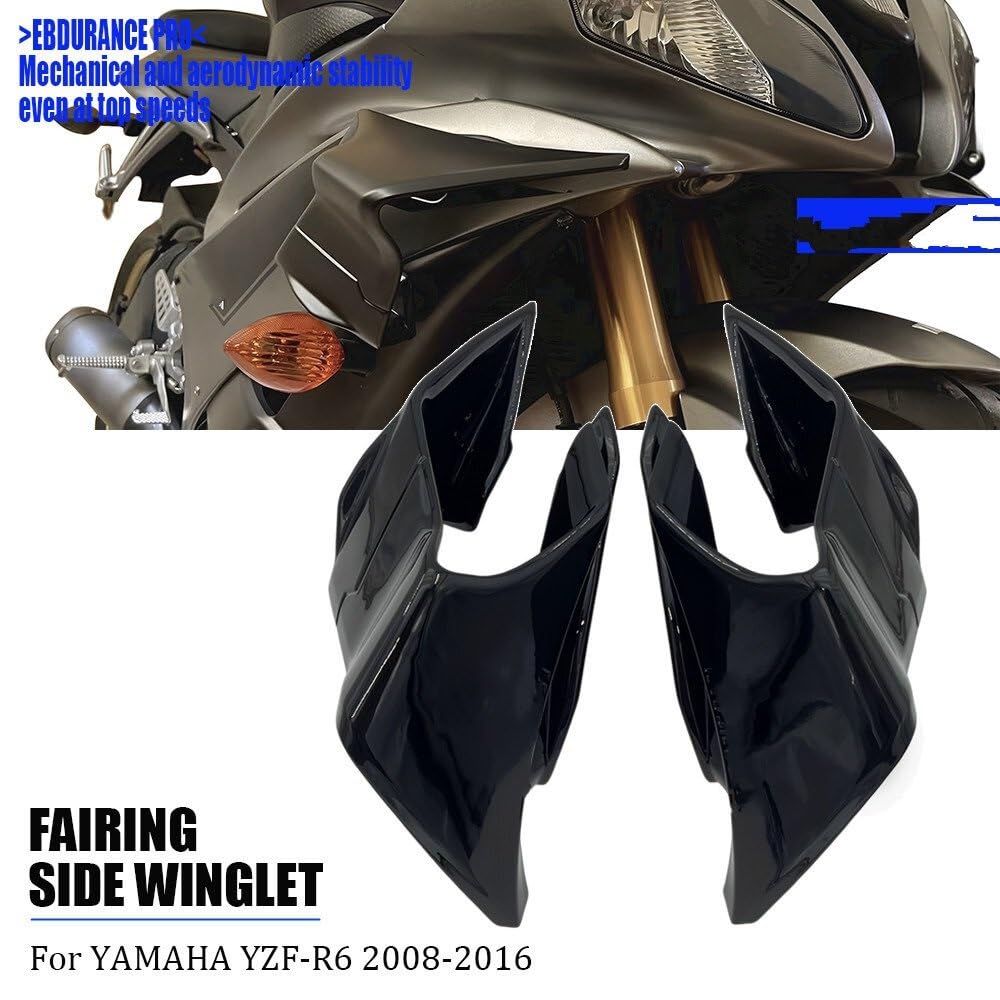 Pasuje do YZFR6 R6 2008-2016 pasta aerodynamiczna Winglet naprawiono skrzydło boczne owiewka części motocyklowe Włókna Boczne Owiewki Winglets