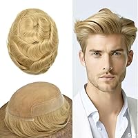 Vista 20 de FACE MIRACLE - Tupé frontal de encaje francés para hombres, sistema de reemplazo de cabello humano de encaje con pieza de pelo de poliuretano