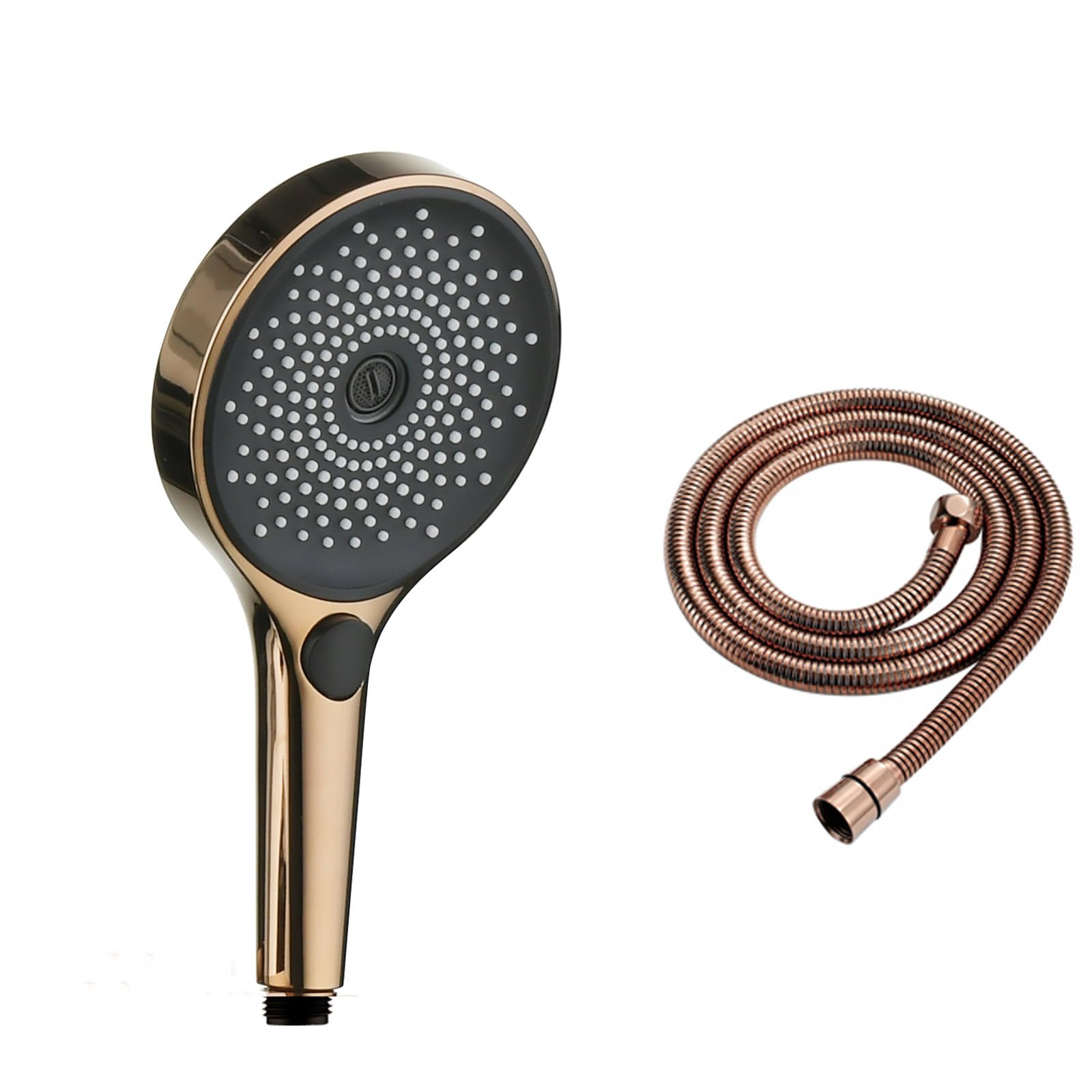 Alcachofa de Ducha, Cabezal de Ducha con Conector Mural Orientable y Flexo de Acero Inoxidable 1.5m, Duchas de Baño Alta Presión, Ahorro de Agua, Kit de Ducha para Baño y Bañera