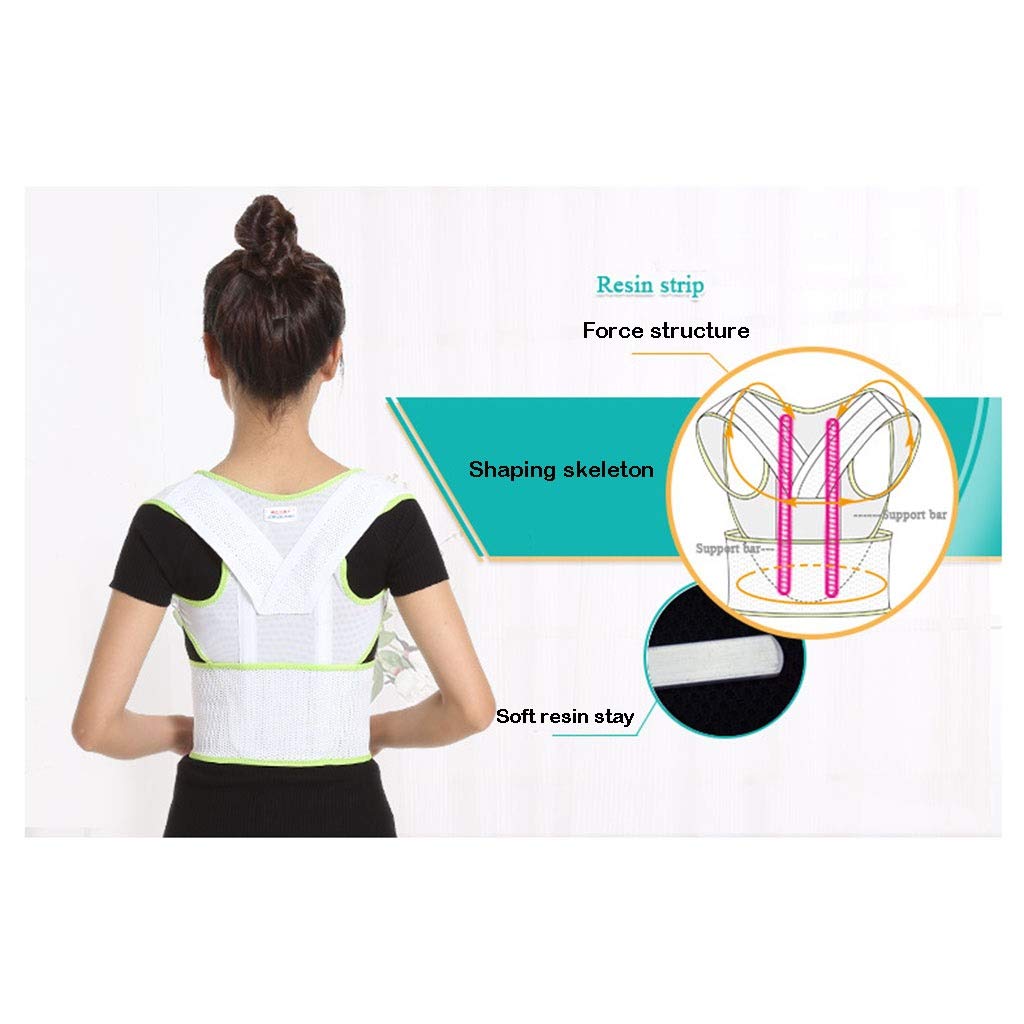 Corrector de Postura Ultra Delgado Estructura de tenacidad Transpirable Anti-Slip y tracción TENSILE Cinta ESTAYABLE AN Unisex (White) (Tamaño: XXL)