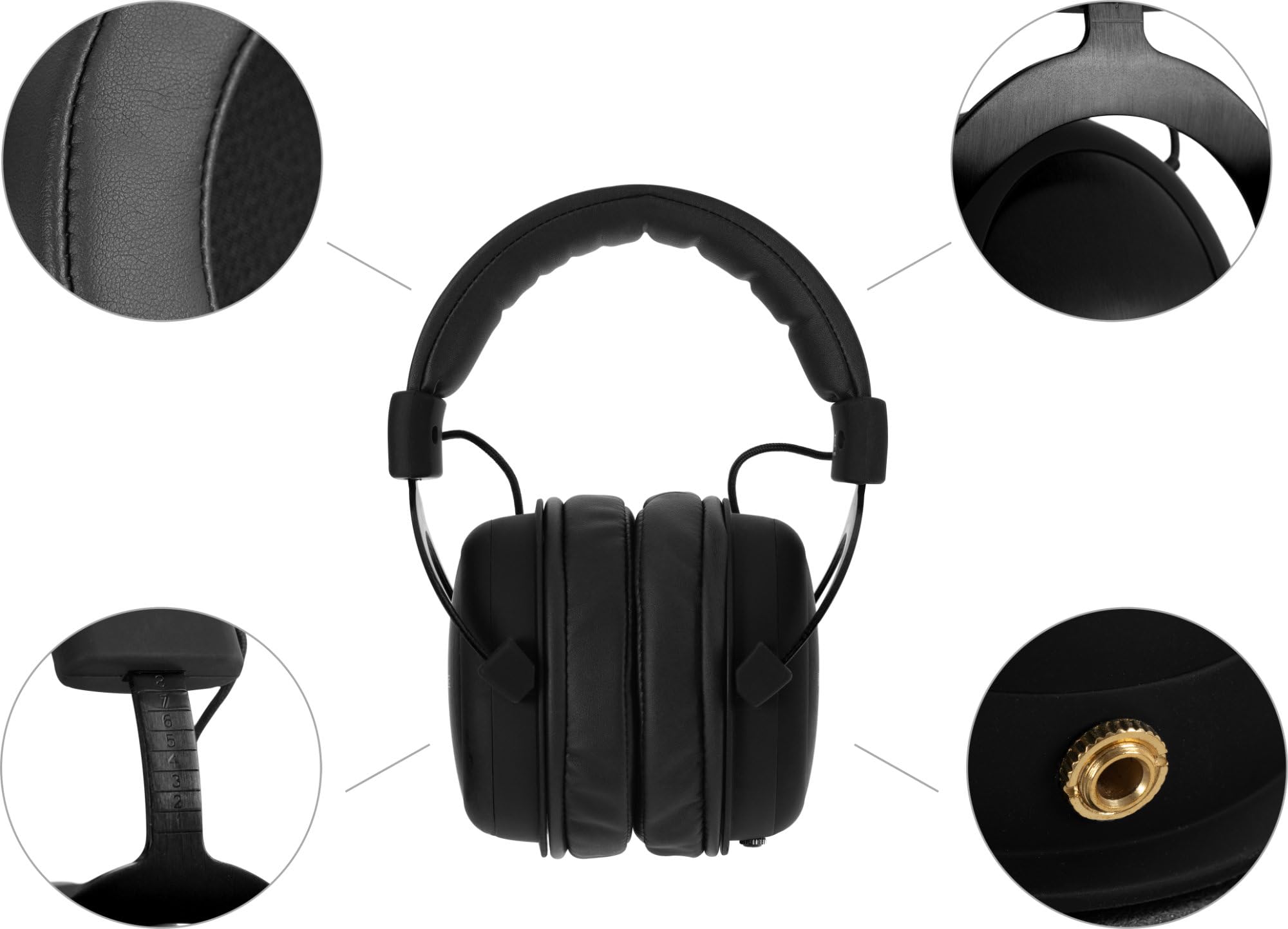 Pronomic KH-6093 BK Studio-Kopfhörer - Hervorragende Schallabschirmung nach außen - Übertragungsbereich: 10-30.000 Hz - Ohrpolster und Bügelband aus Kunstleder - Schwarz