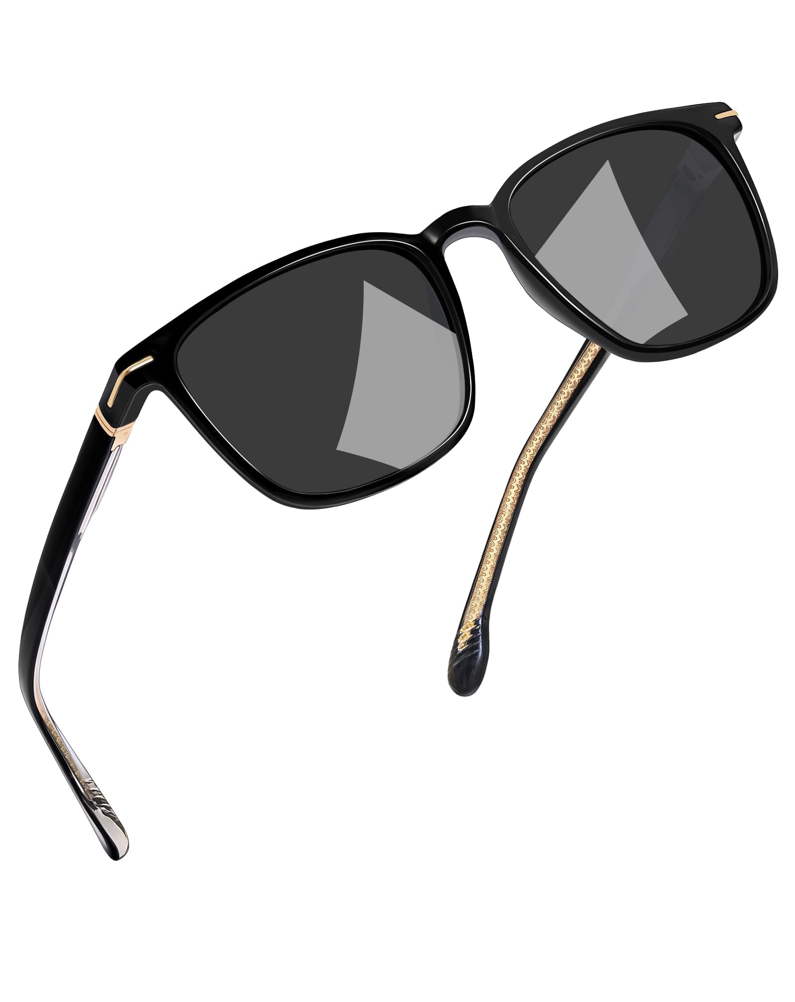 Joopin High End Polarized Acetate Sunglasses Women and Men | UV400 Protection, Lightweight TR90 Frame, Square, Modern, Elegant, Classic, Casual, with Leather Case, Driving, Beach