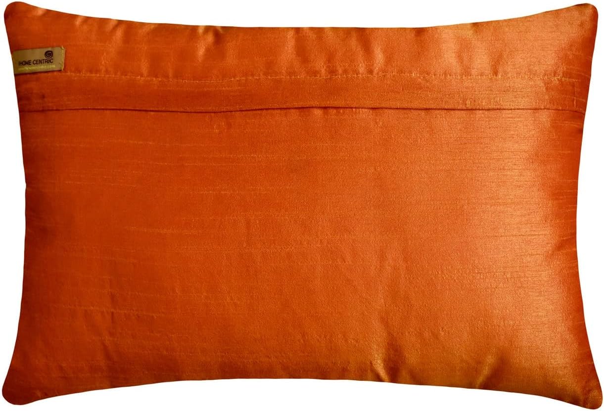The HomeCentric Halloween Decorative Lumbar Pillow Cover Orange Lumbar Pillow Cover, Floral Pillows Cover, 12x16 inch Fall Oblong Pillow Covers, Rectangle Silk Pillow Cover, Floral - Juicy