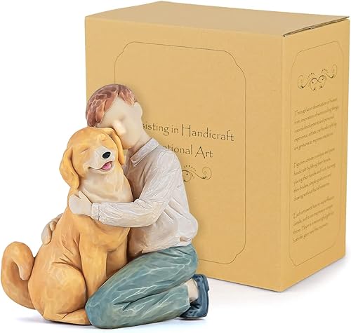 Miniatura 2 de Pets Dog Statues Gifts Collectible Figurines Sculpted Hand-Painted Figures for Home Decorations Living Room Bedroom Office Loss of Dog Gifts