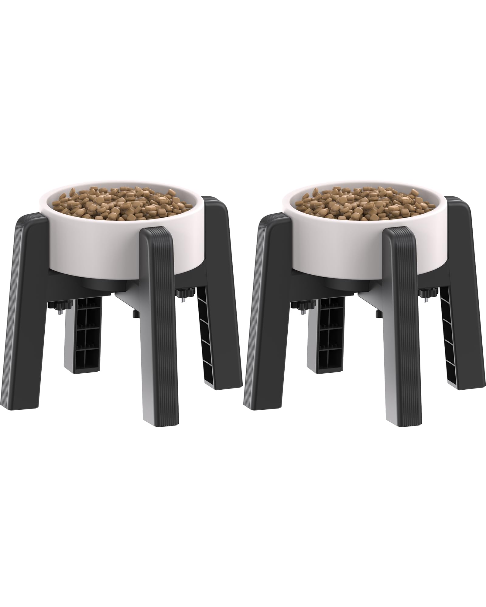 CZPET Dog Bowl Stand with Adjustable Width [2 Pack, Stand Only], Elevated Pet Water & Food Feeder for Medium Pets, Stable and Anti-Slip Raised Bowl