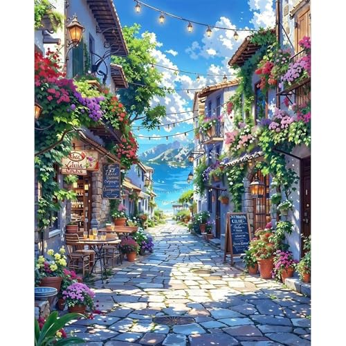 YALKIN Paint by Number for Adult Kits, DIY Oil Painting by Number Kits on Canvas for Adults Beginners for Home Wall Decor 12X16 Inch, Without Frames