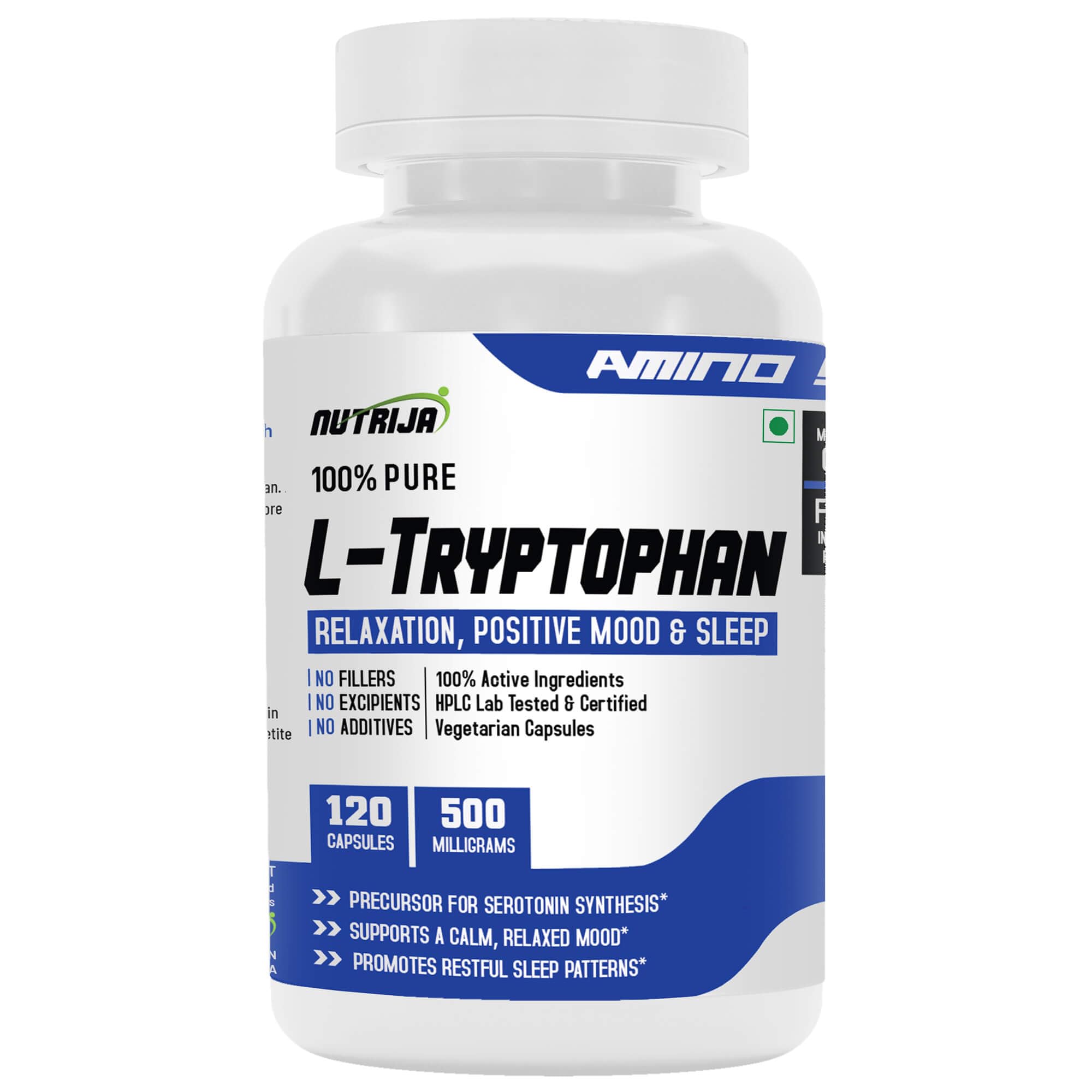 NutriJa L-Tryptophan 500mg | 120 Capsules | Natural Support for Relaxation, Mood Balance & Sleep Quality | 100% Active Ingredients-image-46