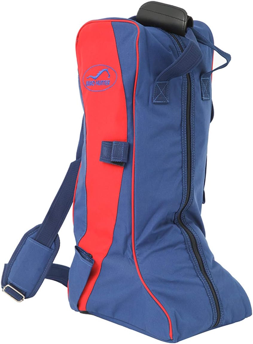 UNISTRENGH Professional Equestrian Carry Bag Portable Equine Tall Boot Bag Padded English Horse Riding Tall Boots Shoulder Bag (Blue/Red-01) : Sports & Outdoors