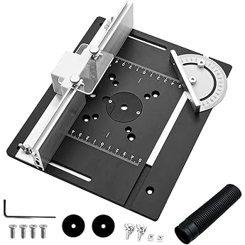 Milling Table Insert Plates Aluminium Milling Table for Router 180  Rotated Router Table Insert Plate Milling Plate Engraving Tool with Mitre Gauge