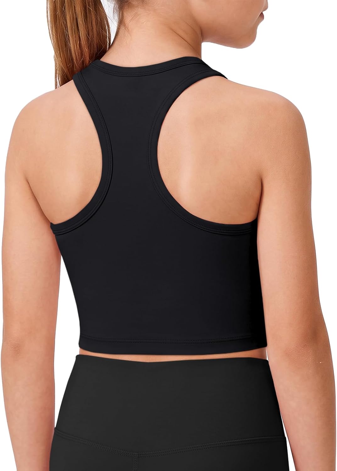 ZDC Girls Training Bra Kids Racerback Scoop Neck Sports Bra Athletic Yoga Crop Top 5-14 Years