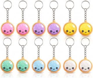 12피스 귀여운 만두 키체인 세트, Kawaii 스팀 번 키링, 백팩, 핸드백 및 열쇠용, 청소년 및 성인용 다채로운 딤섬 백 참 액세서리