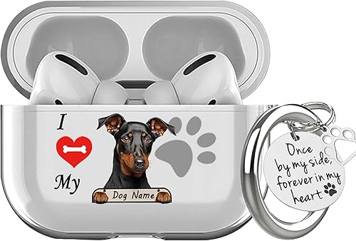 Miniatura 5 de VNGDA Funda transparente personalizada con nombre de mascota I Love My German Shorthaired Pointer Dog Haedphone para Apple AirpodS Pro 21 y 3