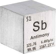 PATIKIL 1 Inch Antimony Cube Metal Element High Density Block Pure Periodic Magnesium Block for Element Collections Teacher Lab Scientific Experiment, 25.4 mm