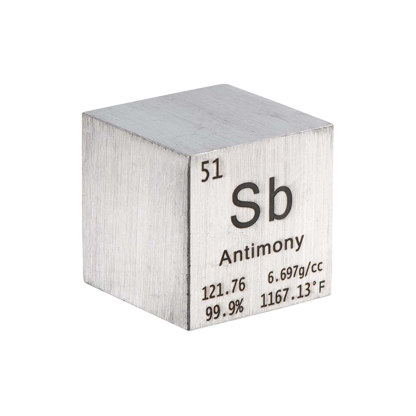 PATIKIL 1 Inch Antimony Cube Metal Element High Density Block Pure Periodic Magnesium Block for Element Collections Teacher Lab Scientific Experiment, 25.4 mm