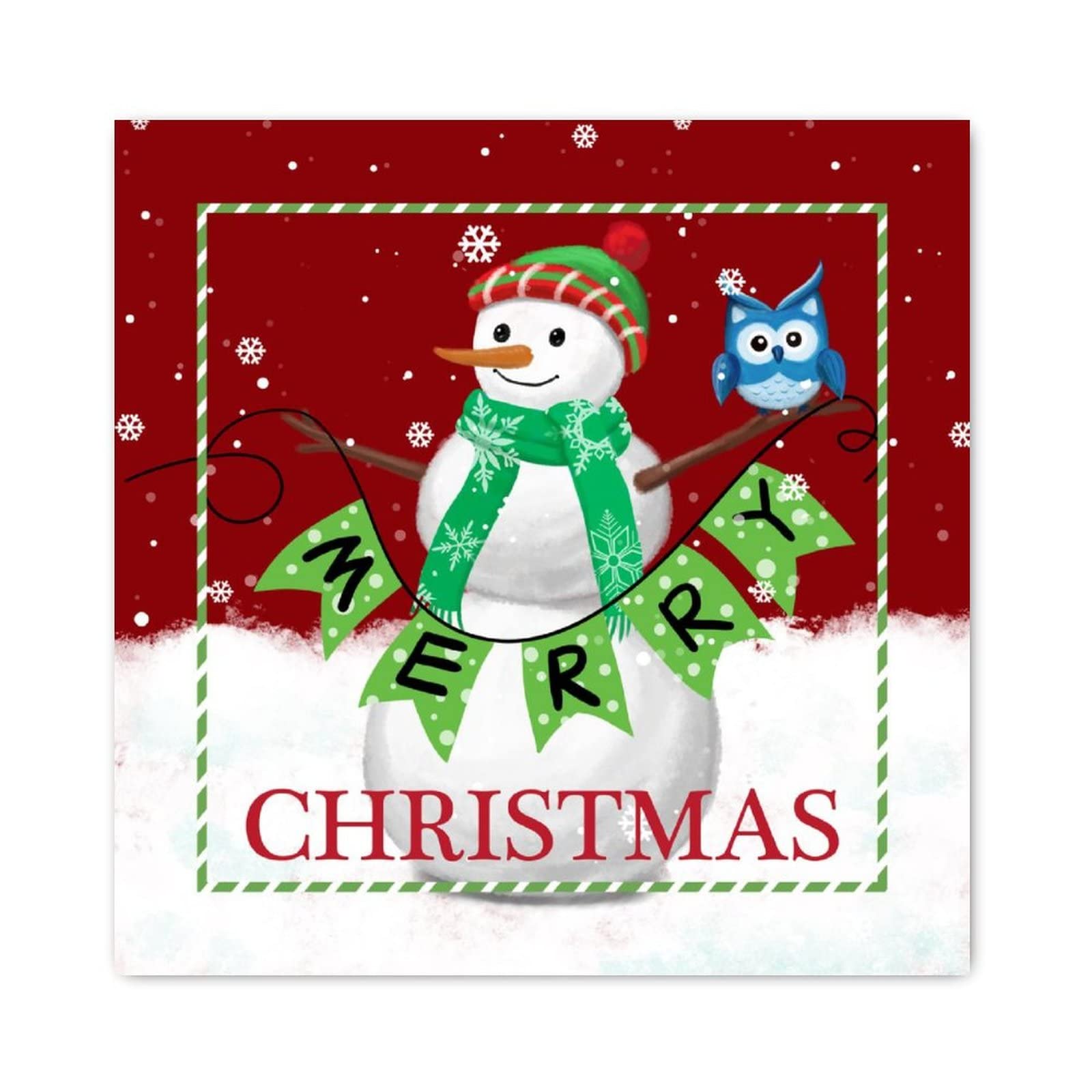 Bonhomme de neige panneau mural bois chic Merry Christmas pour salon cosy