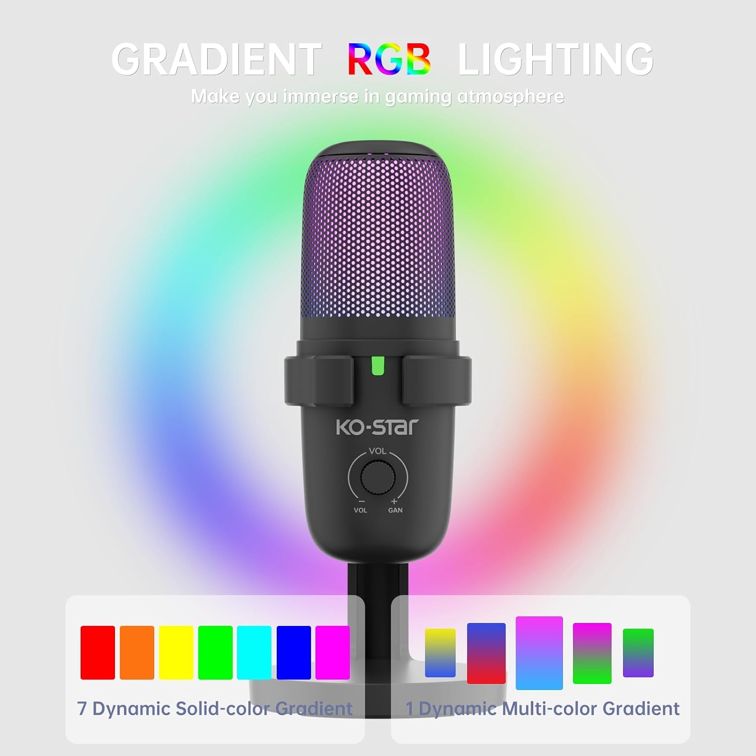 Pro USB Microphone for PC/PS5/Mac - Gaming, Streaming & Podcast Studio Mic with Omnidirectional Sound, RGB Lighting, Quick Mute, Noise Cancellation - Includes Pop Filter, Shock Mount, Boom Arm