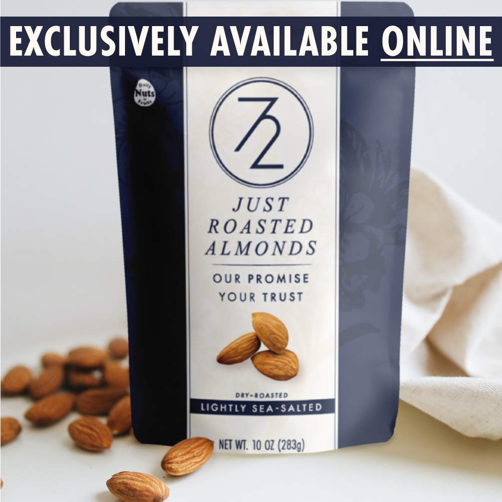 72 Just Roasted Almonds, NON-GMO, Certified Gluten Free, Made Fresh (Lightly Sea-Salted, 5 LB (10 OZ x 8 PACKS))