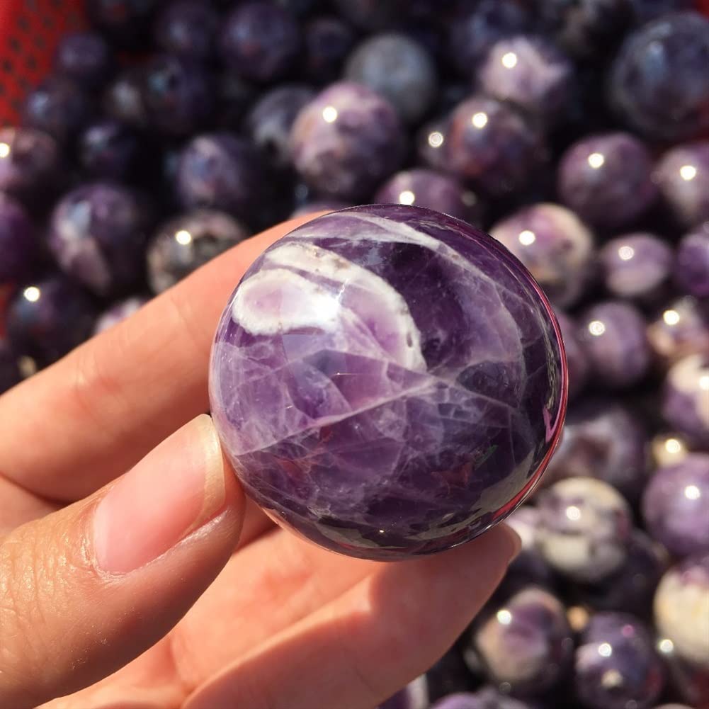 PAKMEZHome Decoration 1pcs Natural Dreamy Amethyst Quartz Crystal Ball Point 30mm s