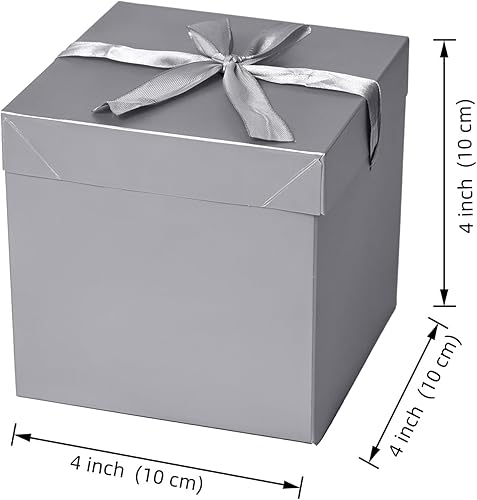 Miniatura 2 de GP SUP Paquete de 12 cajas de regalo con tapas, cajas de papel de regalo para regalos, damas de honor, chocolate, cupcake, manualidades (plata, 4 x
