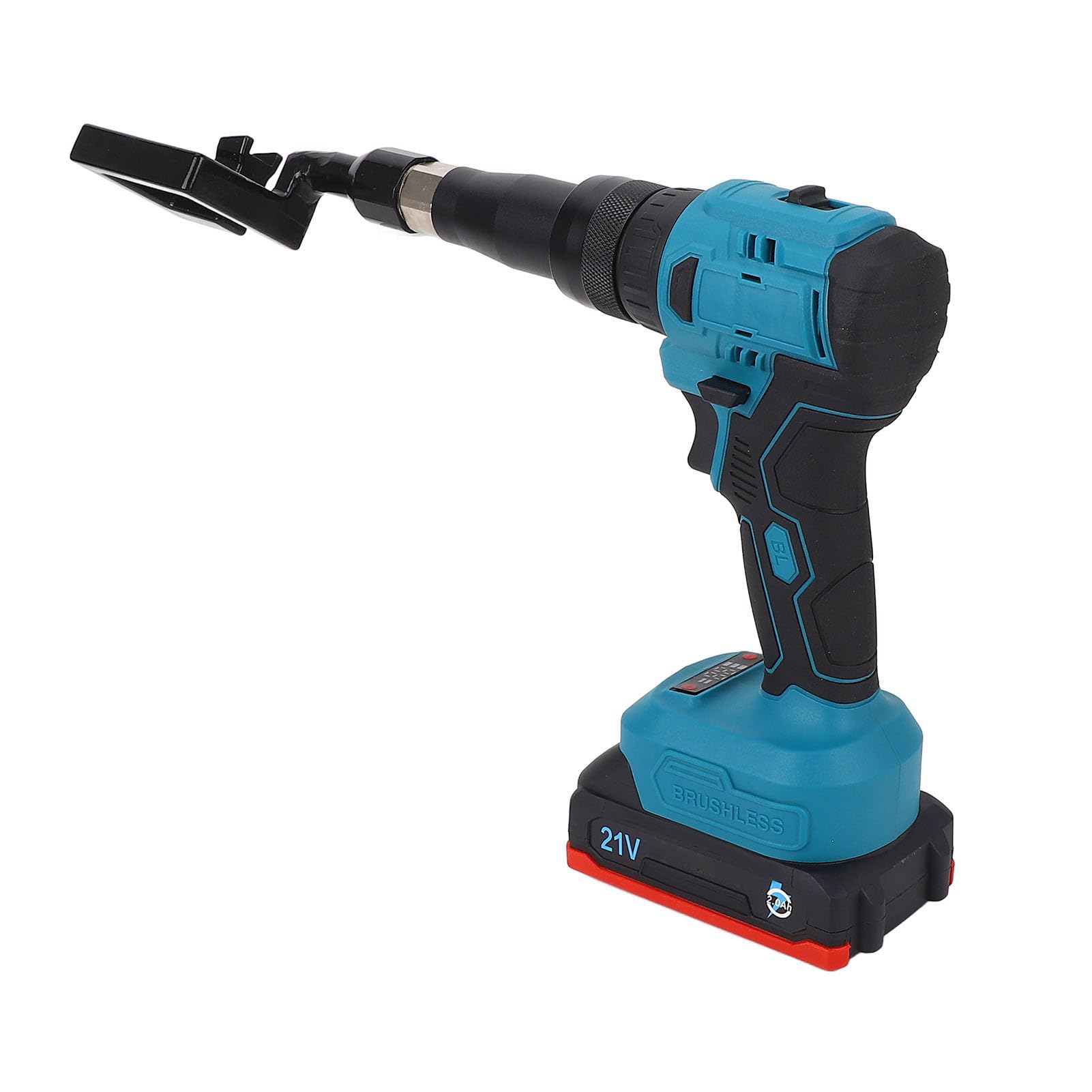 LiebeWH Pistola Remachadora Eléctrica Herramienta Remachadora Alicates Remachadores Cabezal Giratorio 360 Ajustable Batería de Litio de 21 V para Pernos Metálicos con Punzonado con un