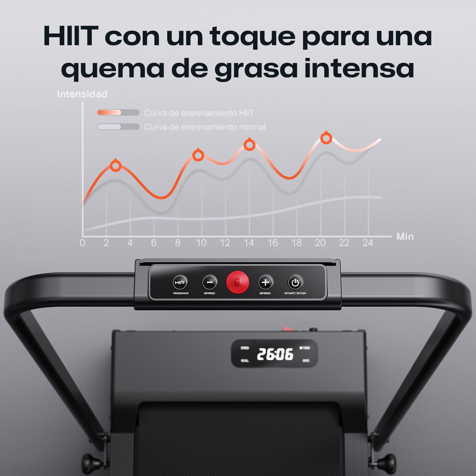 UREVO Cinta de Correr Plegable con Inclinación de 9%, 2.5HP Cinta de Andar Eléctrica Debajo Escritorio, Walking Pad Compacta para casa y Oficina, Modo HIIT de un Toque