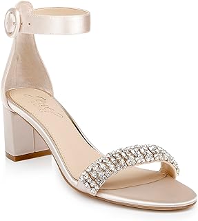 Jewel Badgley Mischka女性用アンクルストラップヒールサンダル