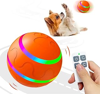 Interactive Dog Toys for Boredom and Stimulating Active Rolling Ball with Remote Control for Dogs Automatic Jumping Ball USB Rechargeable Wicked Ball for Pupyy Small Medium Dogs