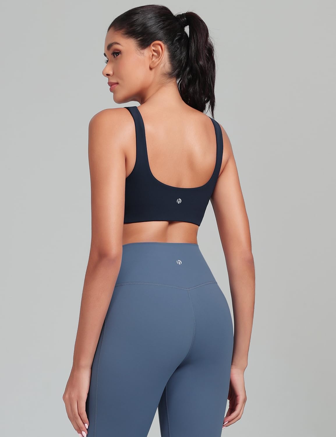 HeyNuts Womens U Back Sports Bra, Scoop Neck Low Impact Workout Yoga Tops Padded with Built in Bras A-D Cups - Image 3