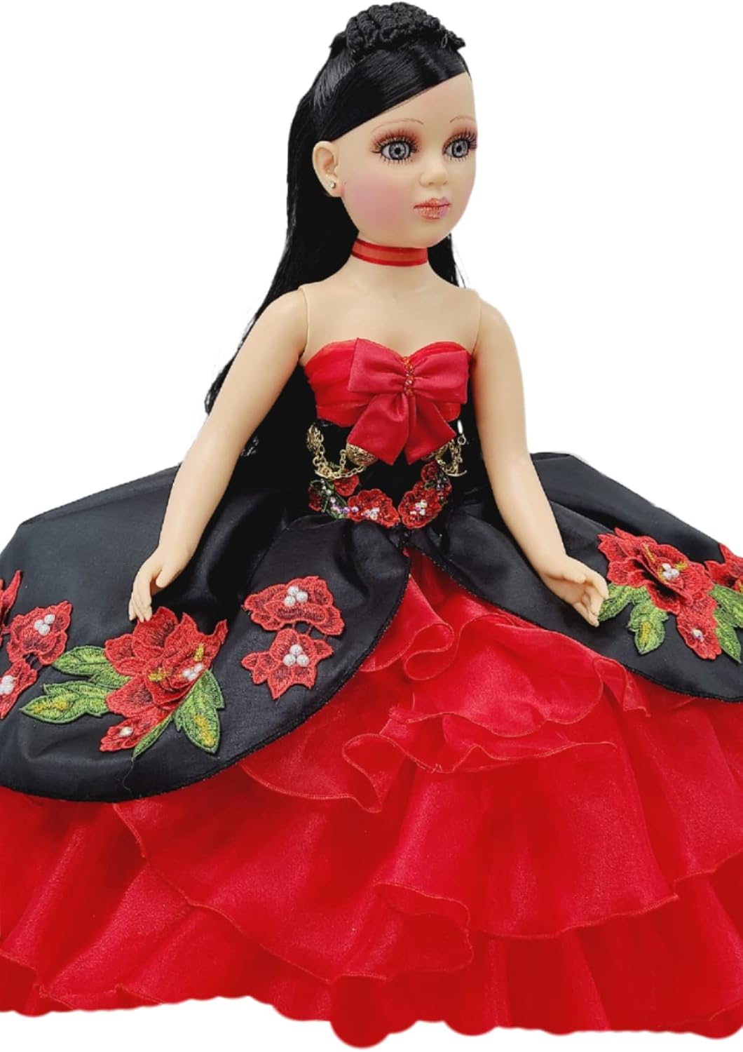 A&C Quinceañeras and More Last Doll Sweet Sixteen Doll Muneca para Quinceanera Charro Black Dress Muneca Charra
